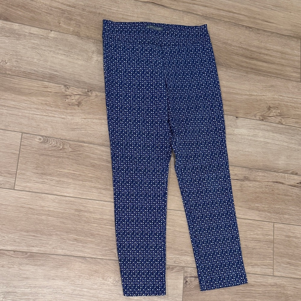 Women's Blue Patterned Cropped Pants